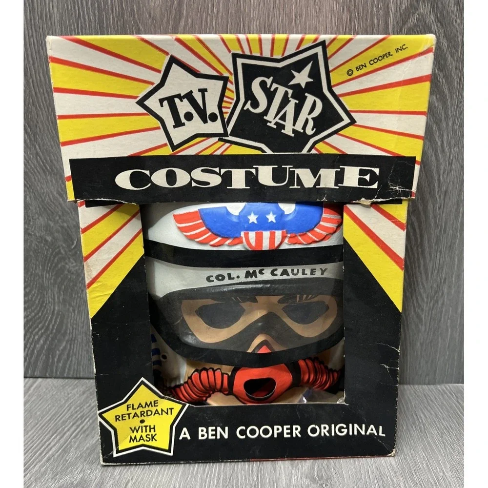 Vintage Ben Cooper TV Star COL. Mc CAULEY Mask Original Box 1960s - MASK ONLY